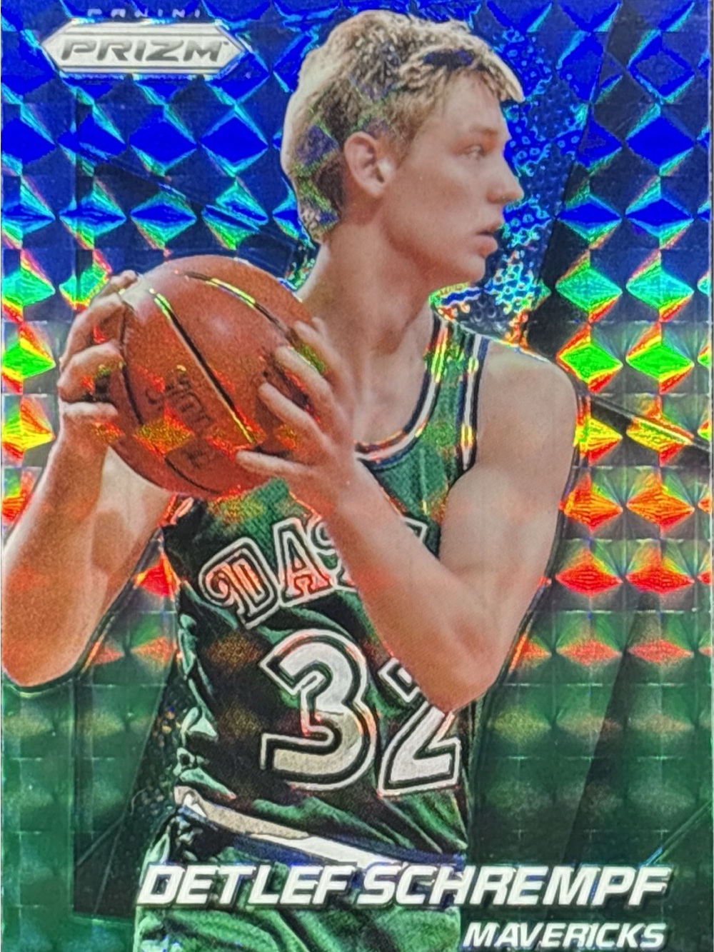 Panini Prizm Detlef Schrempf Dallas Mavericks  Basketball  Card Blue Prizm